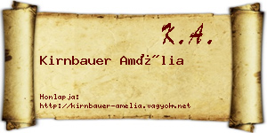 Kirnbauer Amélia névjegykártya